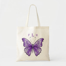 Tote Bolsa de Monograma da Borboleta Ametist