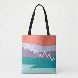 Tote Bolsa de montanha com fundo de coral sólido