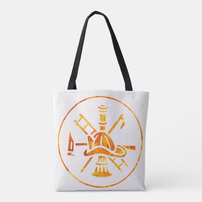 Tote Bolsa de mulheres bombeiros ou na praia (Verso)