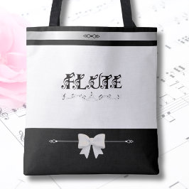 Tote Bolsa de Músico Preta e Branca Chic Flute Boutique