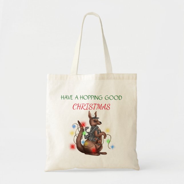 Tote Bolsa de Natal com Kangaroo (Frente)