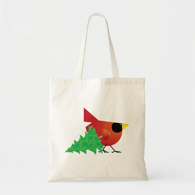 Tote Bolsa de Natal com o Cardeal Vermelho e a Tre de N (Frente)
