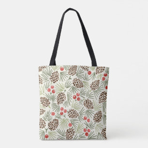 Tote Bolsa de Natal de Pinecones