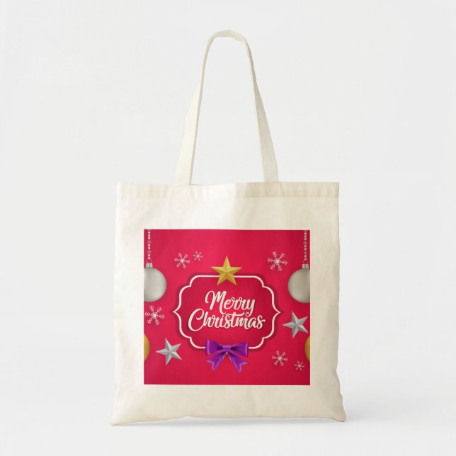 Tote Bolsa de natal decorativo personalizado (Frente)