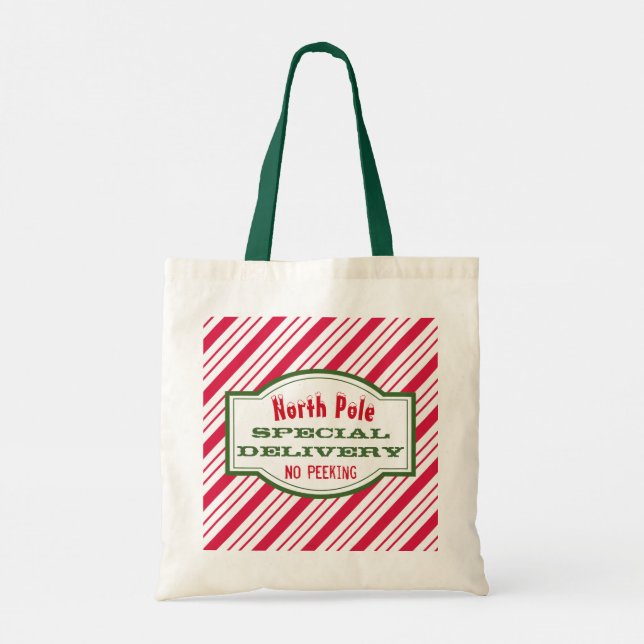Tote Bolsa de Natal do Polo Norte - Saco do Presente (Verso)