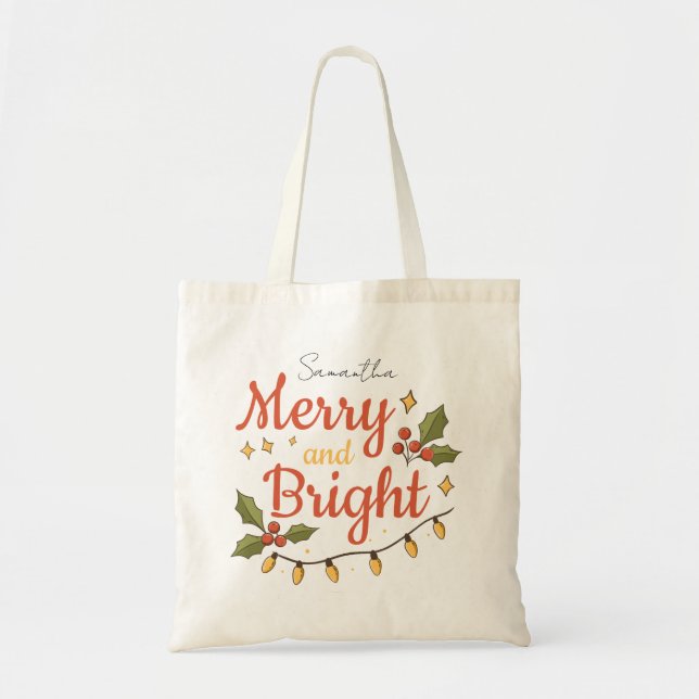 Tote Bolsa de Natal Moderna e Caprichosa (Frente)