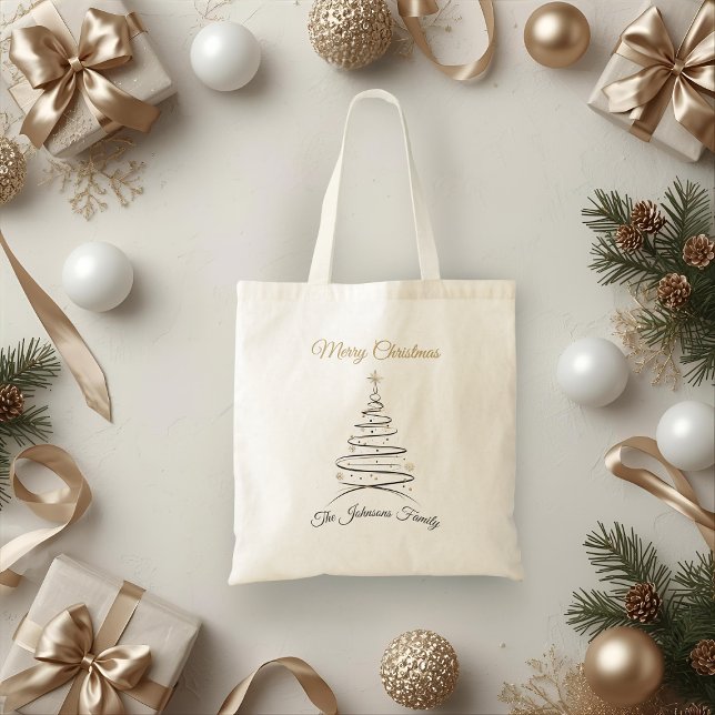 Tote Bolsa de Natal Moderna e Elegante com Árvore Minim (Criador carregado)