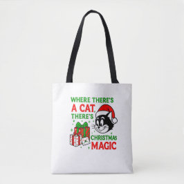 Tote Bolsa de Natal Prática para Amantes de Gatos