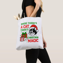 Tote Bolsa de Natal Prática para Amantes de Gatos