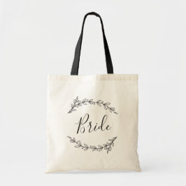 Tote Bolsa de noiva. Casamento botânico preto e branco