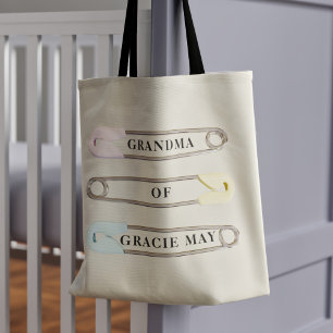 Tote Bolsa de Nome de Bebê Personalizada para Avó de Ne
