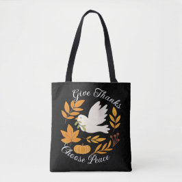 Tote Bolsa de ombro 'Agradeça, Escolha a Paz'