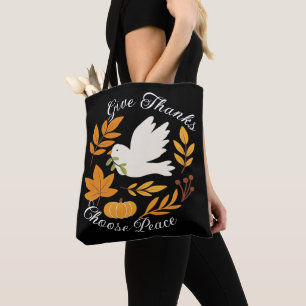 Tote Bolsa de ombro 'Agradeça, Escolha a Paz'