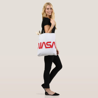 Tote Bolsa de Ombro Circa da NASA Icônica (Rocket White