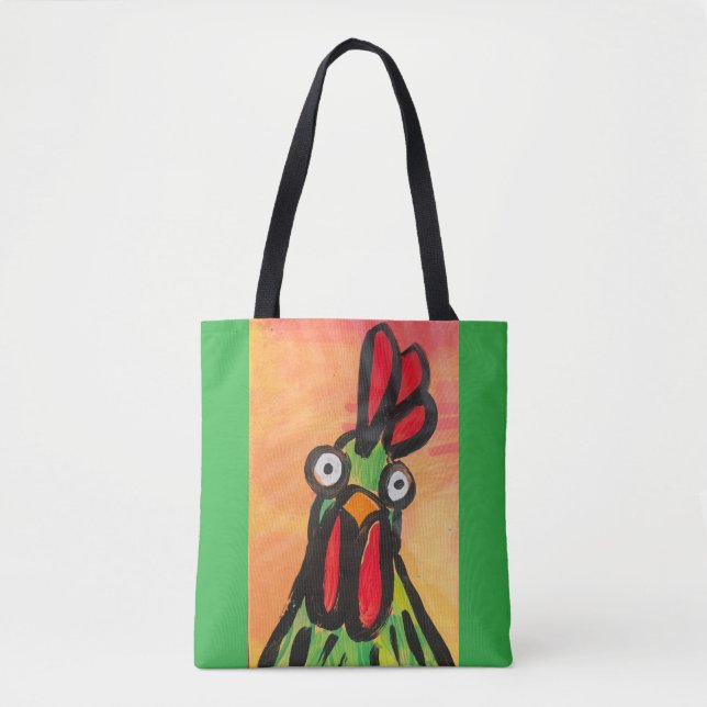 Tote Bolsa de Ombro de Frango Verde (Frente)