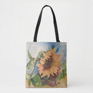 Tote Bolsa de Ombro de Girassol All-Over-Impressão
