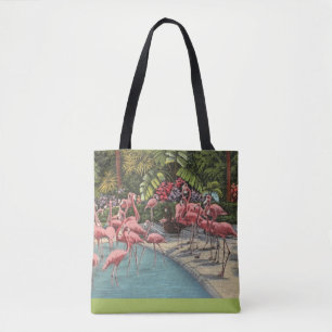 Tote Bolsa de Ombro Flamboyance de Flamingo Rosa Tropic