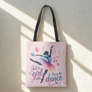 Tote Bolsa de Ombro Rosa Amante de Dança