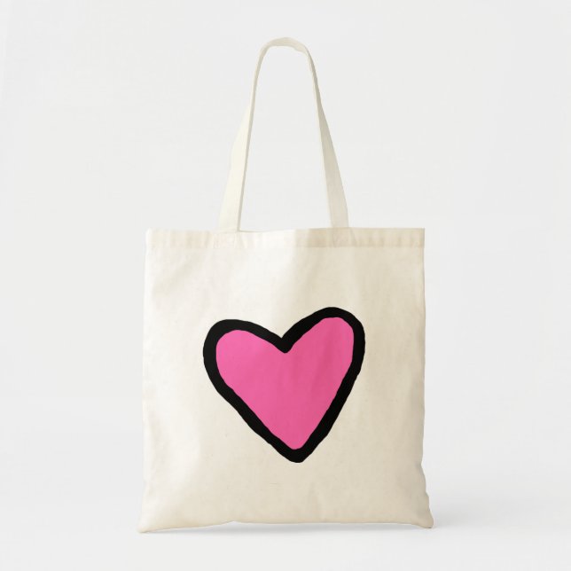 Tote Bolsa de orçamento cor-de-rosa (Frente)