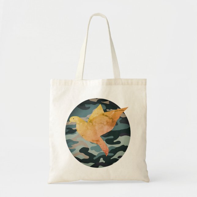 Tote Bolsa de Orçamento da Camouflagem da Paz (Frente)