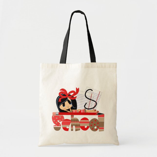 Tote Bolsa de Orçamento da Escola S Monograma (Frente)