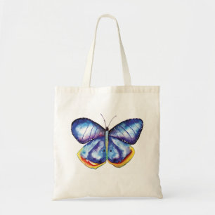 Tote Bolsa de Orçamento de Arte de Borboleta Azul