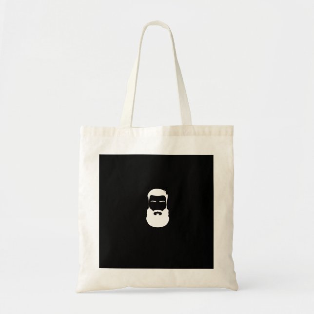 Tote Bolsa de Orçamento de Barba Branca (Frente)