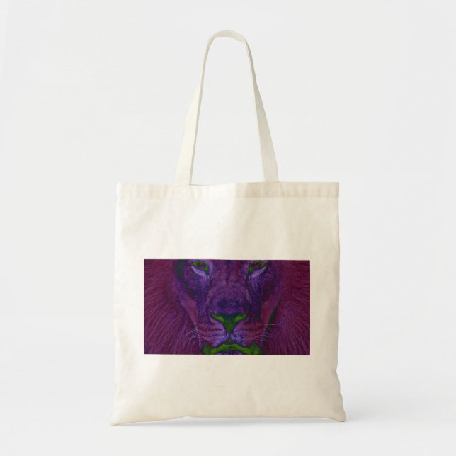Tote Bolsa de Orçamento de Lion abstrato (Frente)