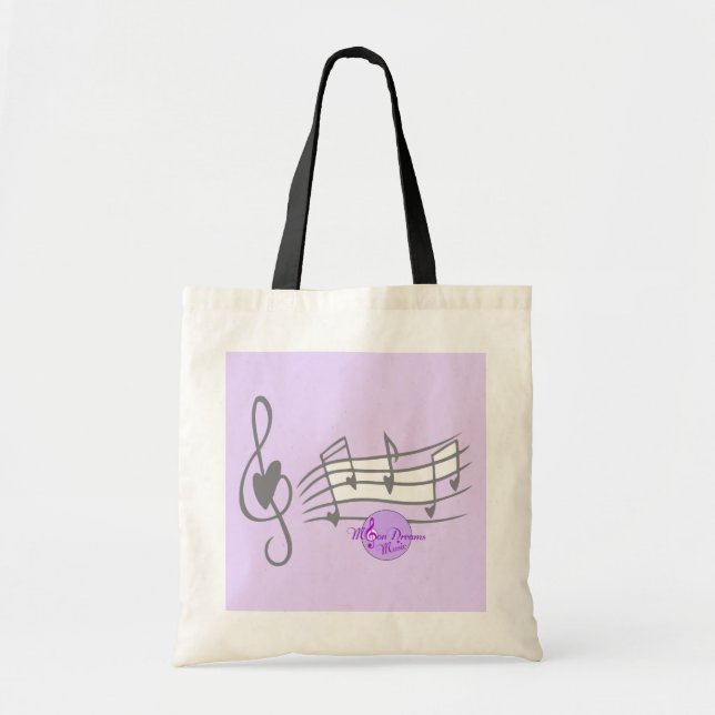 Tote Bolsa de Orçamento de Notas de Música do MoonDream (Frente)