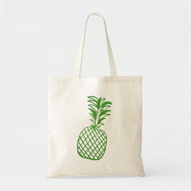 Tote Bolsa de Orçamento de Paraíso Tropical de Abacaxi (Frente)