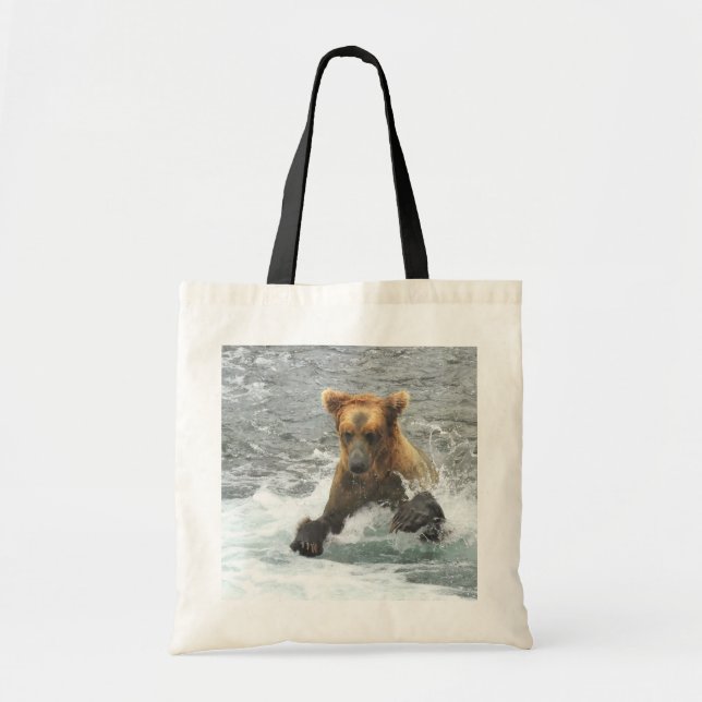 Tote Bolsa de orçamento do urso-pardo em Katmai (Frente)