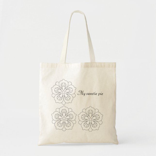 Tote Bolsa de orçamento Minha torta de Docinho (Frente)