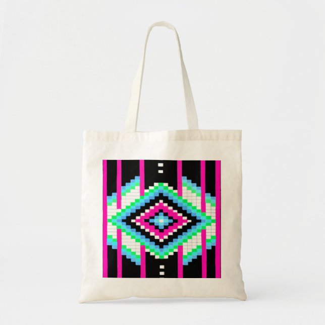 Tote Bolsa de Orçamento Rosa Coleção Tribal (Frente)