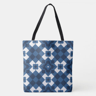 Tote Bolsa de padrão árabe azul