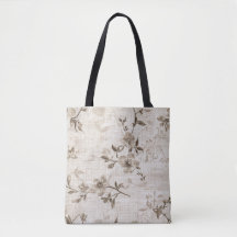 Bolsa de Padrão Floral Castanho