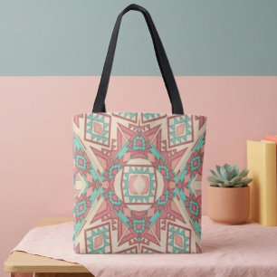 Tote Bolsa de Padrão Geométrico Moderno do Sudoeste