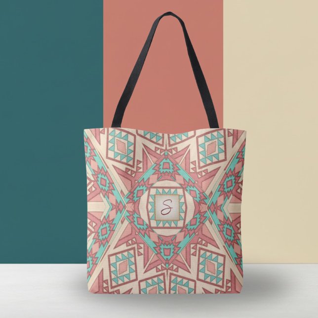 Tote Bolsa de Padrão Moderno Geométrico do Sudoeste (Criador carregado)