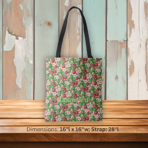 Tote Bolsa de palha de morango padrão