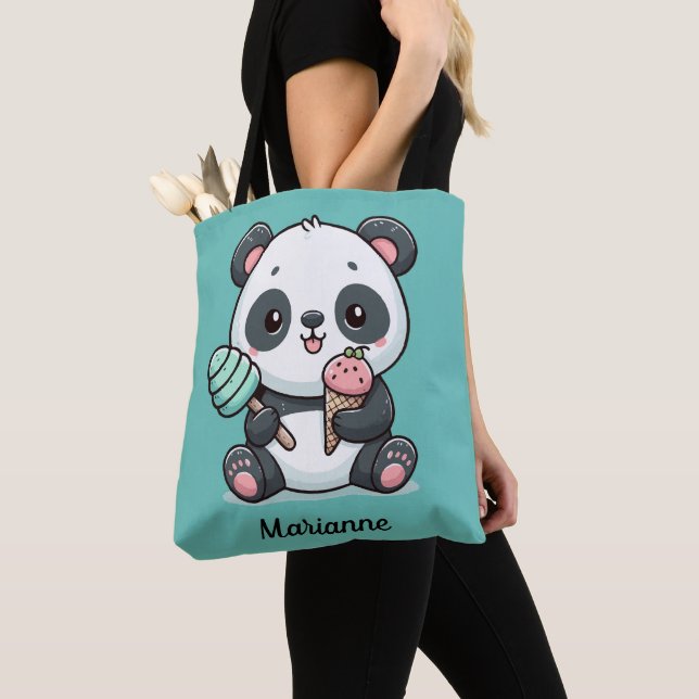 Tote Bolsa de panda fofo personalizado (Close Up)