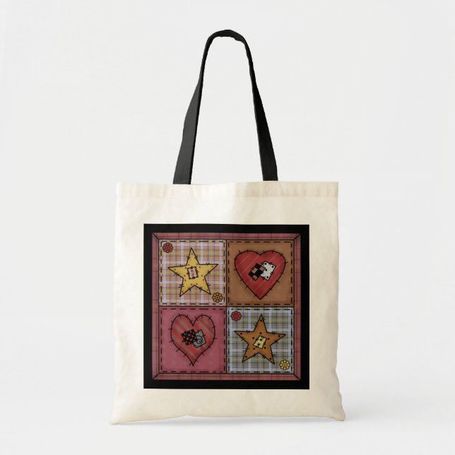 Tote Bolsa de Patches do Prim Quilt (Frente)