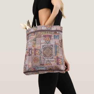 Tote Bolsa de Patches Étnicos