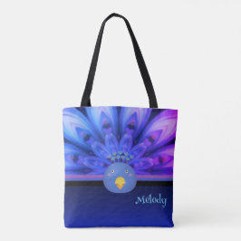 Tote Bolsa de Peacock Elétrico Puro e Azul