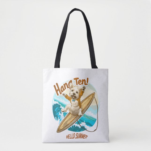 Tote Bolsa de Peças e Ondas (Frente)