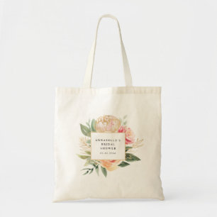 Tote Bolsa de pedras e flores Douradas