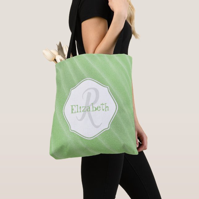 Tote Bolsa de personalizado com areia verde (Close Up)