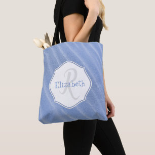 Tote Bolsa de personalizado de ondulação de areia azu