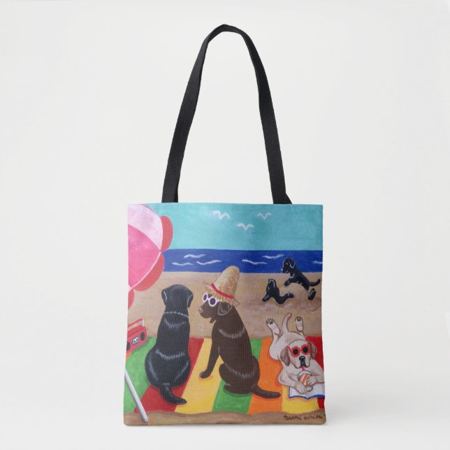 Tote Bolsa de pintura de Labradores de Verão (Frente)