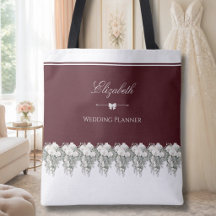 Bolsa de planejador de casamento de inverno burgun