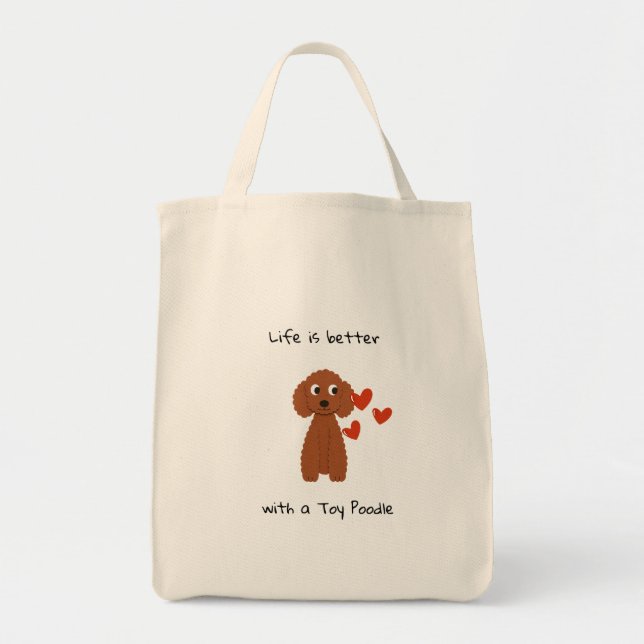 Tote bolsa de poodle toy (Frente)