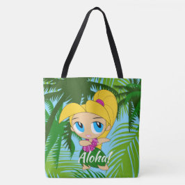 Tote Bolsa de praia de Garota Hula do Havaí